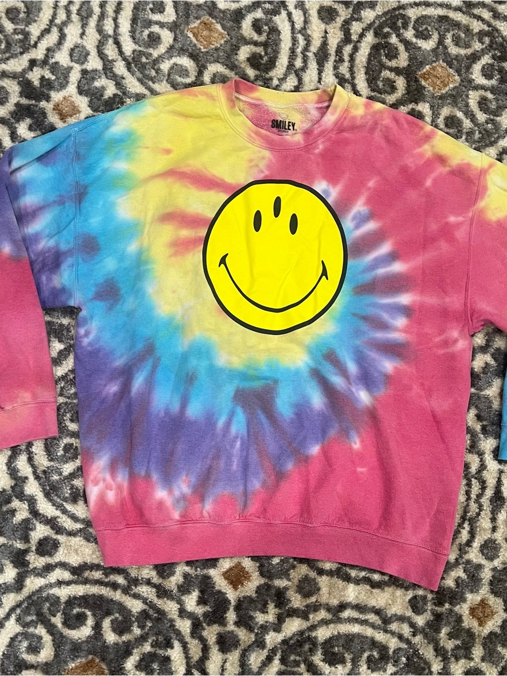 Smiley Originals Sweatshirt Tie Dye 3 Eyes - XXL Fun Comfy Vintage